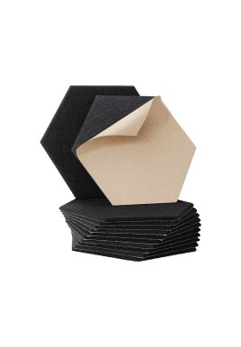Alpha Acoustic Foam 12pcs 35x30x0.9cm Soundproof Absorption Panel Adhesive Black