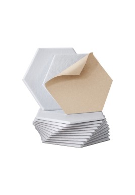 Alpha Acoustic Foam 12pcs 35x30x0.9cm Soundproof Absorption Panel Adhesive White