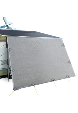 Caravan Privacy Screen Roll Out Awning 5.2x1.95M End Wall Side Sun Shade Grey