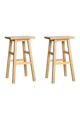 Artiss Bar Stools Kitchen Counter Stools Wooden Chairs Natural x2