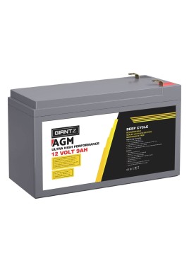 Giantz AGM Deep Cycle Battery 12V 9Ah Box Portable Solar Caravan Camping