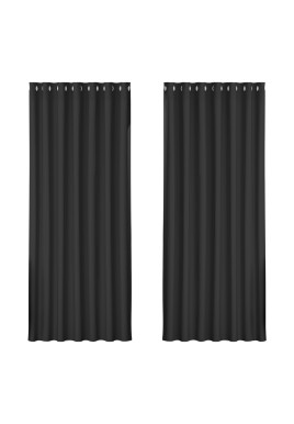 Artiss 2X Blockout Curtains Eyelet 240x230cm Black