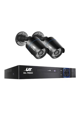 UL-tech CCTV Security System 4CH DVR 2 Cameras 1080p