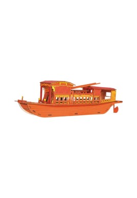 Chinese red boat - wooden 3D puzzle