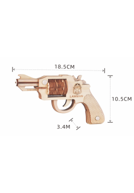 Colt Enforcer pistol - fire rubber band - wooden 3D puzzle