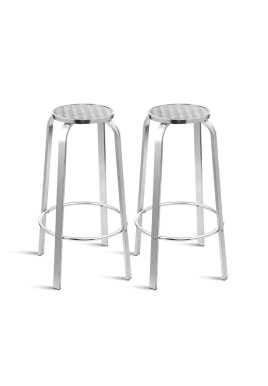 Gardeon 2-Piece Outdoor Bar Stools Patio Indoor Bistro Aluminum Chairs