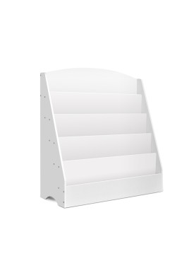 Keezi 5 Tiers Kids Bookshelf Magazine Shelf Organiser Bookcase Display Rack White