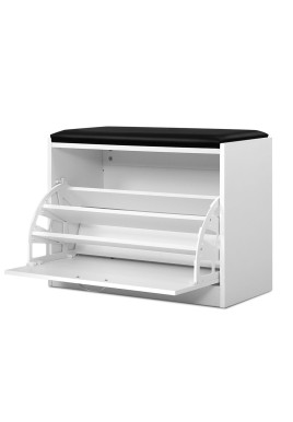 Artiss Shoe Cabinet Bench Shoes Storage Rack Organiser Drawer White 15 Pairs