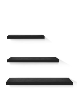 Artiss Floating Wall Shelf Set of 3 Black