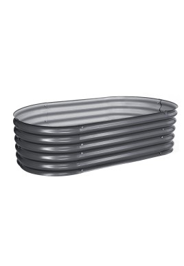 Green Fingers Garden Bed 160X80X42cm Oval Planter Box Raised Container Galvanised