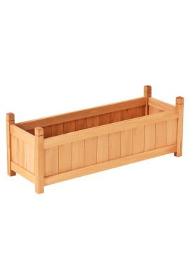 Green Fingers Garden Bed 90x30x33cm Wooden Planter Box Raised Container Growing