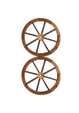 Gardeon Garden Decor Outdoor Ornament 2X Wooden Wagon Wheel