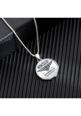 Round Eagle plate - Goth Punk Crucifix Necklace 