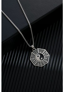 Tai Chi compass - Goth Punk Crucifix Necklace 