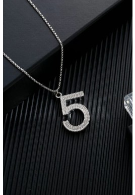 Diamond-encrusted No. 5 - Goth Punk Crucifix Necklace 