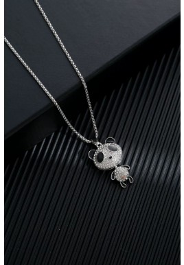 Diamond-encrusted pandas - Goth Punk Crucifix Necklace 