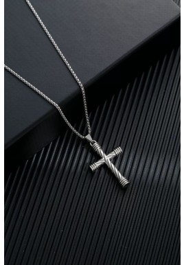 Spiral cross - Goth Punk Crucifix Necklace 