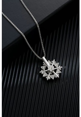 Spinning snowflakes - Goth Punk Crucifix Necklace 
