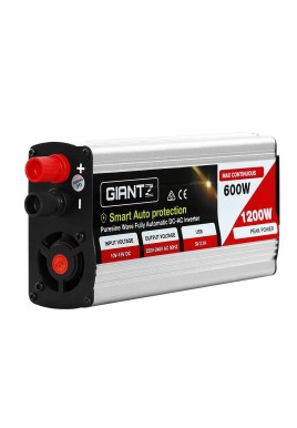 Giantz Power Inverter 600W/1200W 12V to 240V Pure Sine Wave Camping Car Boat