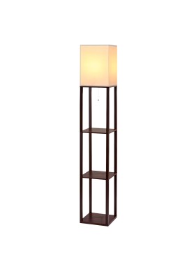 Artiss Floor Lamp 3 Tier Shelf Storage LED Light Stand Home Room Vintage White