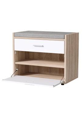 Artiss Shoe Rack Cabinet Bench 8 Pairs White Niva