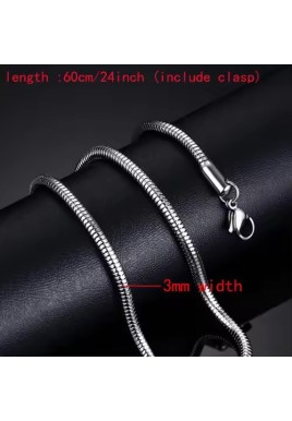 Men's Chain Necklace (Round snake chain - 60cm Long)