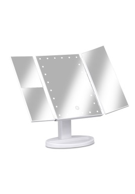 Embellir Tri-fold Makeup Mirror 1X2X3X Magnifying with LED Light Travel Portable