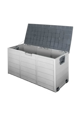 Gardeon Outdoor Storage Box 290L Lockable Organiser Garden Deck Shed Tool Grey