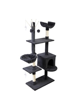 i.Pet Cat Tree 140cm Tower Scratching Post Scratcher Trees Toys Condo Bed Grey
