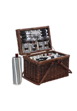 Alfresco 4 Person Picnic Basket Set Folding Insulated bag