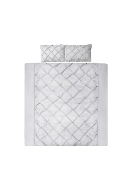 Giselle Bedding Quilt Cover Set Diamond Pinch Grey Queen