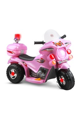 Rigo Kids Electric Ride On Police Motorcycle Motorbike 6V Battery Pink