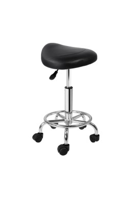 Artiss Salon Stool Saddle Swivel Chair Black