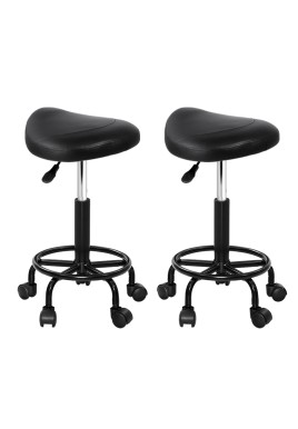 Artiss 2x Salon Stool Saddle Swivel Chair