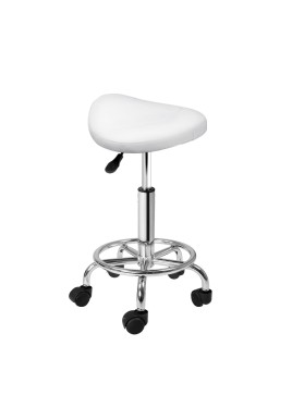Artiss Salon Stool Saddle Swivel Chair White