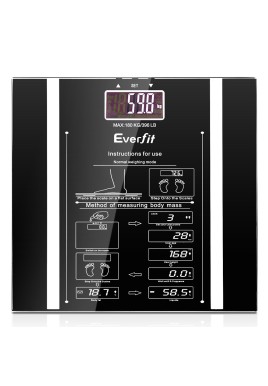 Everfit Body Fat Bathroom Scale Weighing Water Body Fat Gym 180KG