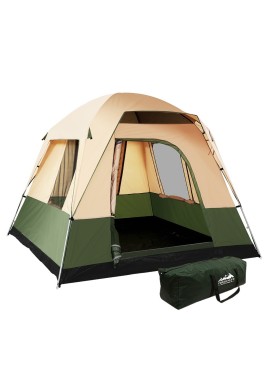 Weisshorn Family Camping Tent 4 Person Hiking Beach Tents Green