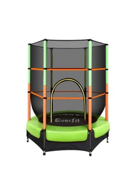 Everfit 4.5FT Trampoline for Kids w/ Enclosure Safety Net Rebounder Gift Green