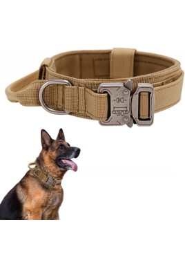 Tactical Dog Collar - Military Dog Collar With Control Handle, Adjustable Nylon Padded Dog Collar For Medium Large Dogs