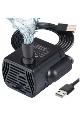 Submersible Water Pump, Aquarium Pump Adjustable 200L/H 3W Ultra-Quiet Catit Usb Pump For Pond Fish Tank Fountain Fish