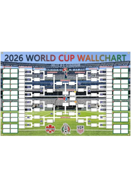 2-in-1 Polyester fabric 2026 Soccer World Cup Poster, 56 * 35 Inch Large Functional Schedule & 48-Team Showcase, Ideal Gifts for Soccer Fans (Style 01)