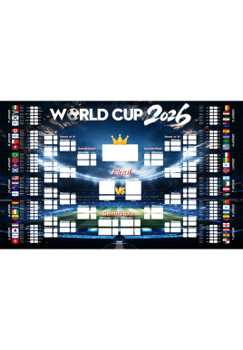 2026 World Cup Wall Chart Poster - 48 Team Tournament Schedule Tracker on Premium Waterproof Oxford Fabric (31.5" x 23.6") - Ultimate Soccer Gift for Fans (2026 World Cup Schedule Calendar-B)
