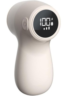 Electric Lint Remover - Rechargeable & Digital Display - For Home Use - Sweater Depiller with LED Screen - White