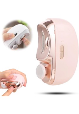 Electric nail clipper - Automatic nail trimmer - Manicure set - Nail care - Electric nail file - Rechargeable - Nail scissors - Hand care - Nail polishing - Nail styling - Cordless - Rose - 1 Piece