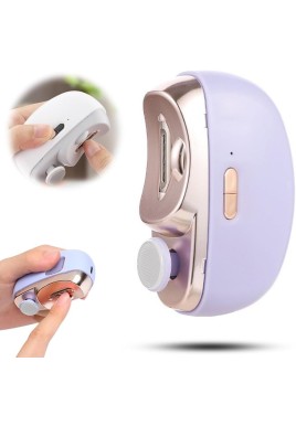 Electric Nail Clipper - Automatic Nail Trimmer - Manicure Set - Nail Care - Electric Nail File - Rechargeable - Nail Scissors - Hand Care - Nail Polishing - Nail Styling - Cordless - Purple - 1 Piece