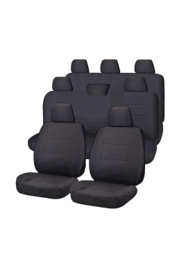 Seat Covers for TOYOTA LANDCRUISER 200 SERIES GXL - 60TH ANNIVERSARY VDJ200R-UZJ200R-URJ202R 11/2008 - ON 4X4 SUV/WAGON 8 SEATERS FMR CHARCOAL ALL TERRAIN
