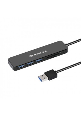 SIMPLECOM CH365 SuperSpeed 3 Port USB 3.0 (USB 3.2 Gen 1) Hub with SD MicroSD Card Reader