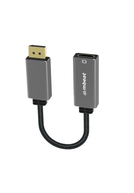 MBEAT Elite Display Port to HDMI Adapter - Converts DisplayPort to HDMI Female Port, Supports 4K@60Hz (3840×2160), Nylon Braided Cable - Space Grey