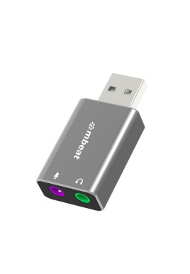 MBEAT Elite USB to 3.5mm Audio and Microphone Adapter - Add Headphone Audio Jack to USB-A Computers, Laptops, Notebooks - Space Grey