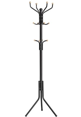 Metal Coat Rack Stand Hat Hanger, Black, 182cm
